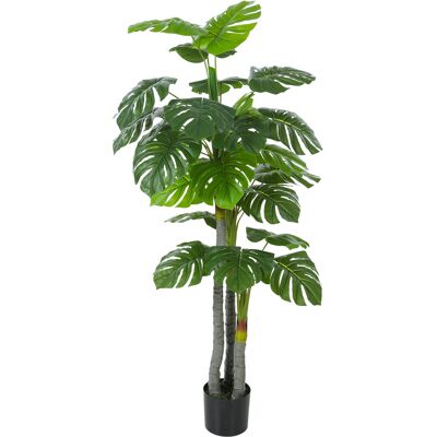 HOMCOM Künstliche Monstera-Pflanze H.1,5 m Stamm & Äste Moos-Imitat Schildkrötenblätter Großer Realismus inkl. Topf Aosom HOMCOM Künstliche Monstera-Pflanze H.1,5 m Stamm & Äste Moos-Imitat Schildkrötenblätter Großer Realismus inkl. Topf Aosom