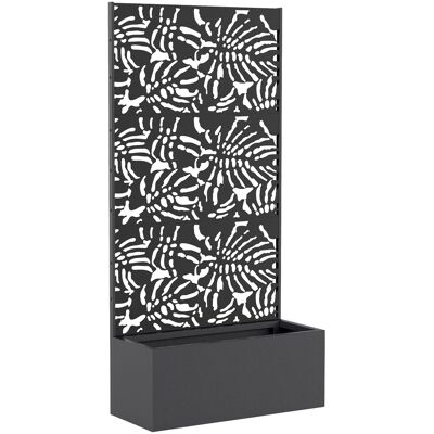 Outsunny Pflanzkasten mit Rankgitter, Blumenkasten, Hochbeet mit Sichtschutz, für Kletterpflanzen, Gemüse, Blumen, Metall, Innen- und Außenbereich, Hof, Garten, Balkon, 90 x 37,5 x 180 cm, schwarz Aosom Outsunny Pflanzkasten mit Rankgitter, Blumenkasten, Hochbeet mit Sichtschutz, für Kletterpflanzen, Gemüse, Blumen, Metall, Innen- und Außenbereich, Hof, Garten, Balkon, 90 x 37,5 x 180 cm, schwarz Aosom