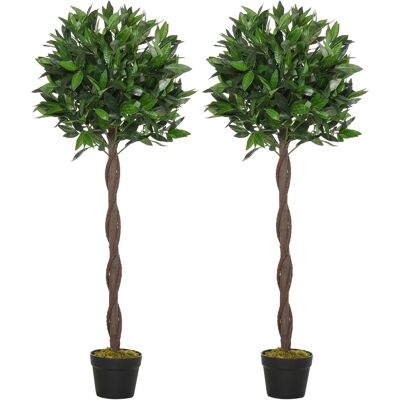Outsunny - Lorbeerbaum 120 cm - 2er-Set - Künstliche Pflanze Outsunny - Lorbeerbaum 120 cm - 2er-Set - Künstliche Pflanze