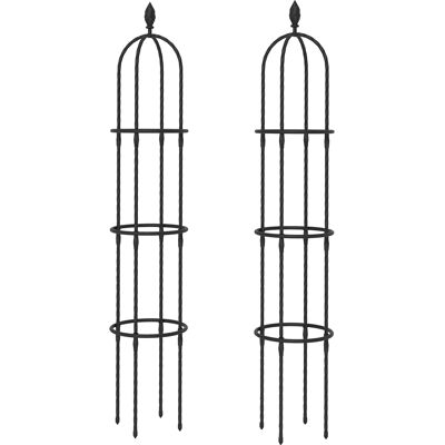 Outsunny Garten Rankhilfe 2er Set 174 cm Obelisk Rankhilfe aus Stahl Abnehmbar Pflanzenstütze Obelisk Rankgitter Höhe Rankgitter Käfige für Kletterpflanzen Rose Gurke Tomate Aosom Outsunny Garten Rankhilfe 2er Set 174 cm Obelisk Rankhilfe aus Stahl Abnehmbar Pflanzenstütze Obelisk Rankgitter Höhe Rankgitter Käfige für Kletterpflanzen Rose Gurke Tomate Aosom