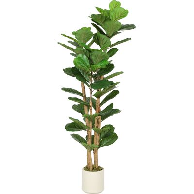 HOMCOM Künstlicher Geigenfeigenbaum 150 cm Kunstpflanze mit 71 Blättern, Massivholzstamm, Topf, künstliche Pflanze Plastik wie echt Deko für Wohnzimmer Schlafzimmer Büro Garten Aosom HOMCOM Künstlicher Geigenfeigenbaum 150 cm Kunstpflanze mit 71 Blättern, Massivholzstamm, Topf, künstliche Pflanze Plastik wie echt Deko für Wohnzimmer Schlafzimmer Büro Garten Aosom