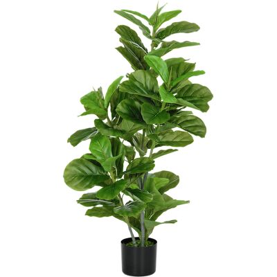 HOMCOM Künstliche Ficus-Pflanze, 110 cm hoch mit 90 Blättern & Topf, Dekorativer Kunstbaum für Wohnzimmer & Büro, Grün Aosom HOMCOM Künstliche Ficus-Pflanze, 110 cm hoch mit 90 Blättern & Topf, Dekorativer Kunstbaum für Wohnzimmer & Büro, Grün Aosom