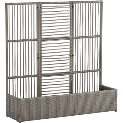 Outsunny Hochbeet mit Rankgitter in Rattan-Optik Pflanzkasten mit Rankhilfe für Kletterpflanzen Blumenkasten Blumenbeet Pflanzkübel Rankkasten für Garten, Balkon, 103 x 103 x 29 cm Grau Aosom Outsunny Hochbeet mit Rankgitter in Rattan-Optik Pflanzkasten mit Rankhilfe für Kletterpflanzen Blumenkasten Blumenbeet Pflanzkübel Rankkasten für Garten, Balkon, 103 x 103 x 29 cm Grau Aosom