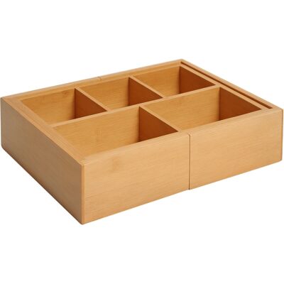 HOMCOM Aufbewahrungsbox Ordnungsbox Schubladen, Organizer ausziehbar, Bambus, Natur, 24,6 x 17,6 x 7 cm Aosom HOMCOM Aufbewahrungsbox Ordnungsbox Schubladen, Organizer ausziehbar, Bambus, Natur, 24,6 x 17,6 x 7 cm Aosom