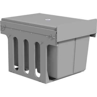 HOMCOM 31L Ausziehbarer Abfallbehälter 15L + 8L x 2, Soft-Close Untertischbehälter mit herausnehmbaren Eimern für 400-mm-Schränke, Küchenabfall und Recycling, Basis montiert, Hellgrau Aosom HOMCOM 31L Ausziehbarer Abfallbehälter 15L + 8L x 2, Soft-Close Untertischbehälter mit herausnehmbaren Eimern für 400-mm-Schränke, Küchenabfall und Recycling, Basis montiert, Hellgrau Aosom
