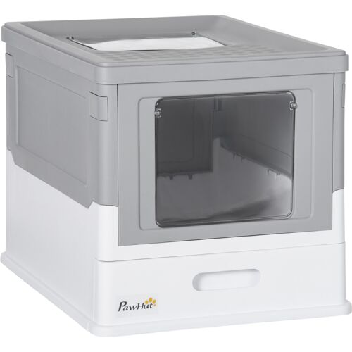 PawHut Katzentoilette, Katzenklo mit Deckel, Katzenhaus mit Bodenschale, Schaufel, Desodorierungsbox, Kunststoff, 47,5 x 35,5 x 36,7 cm Aosom