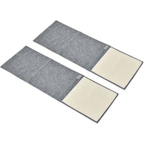 PawHut Kratzmatte 2er Set für Katzen, Sisal Kratzteppich grau 130x45x03cm, Sofa-Schutz für Sessel & Couch Aosom.de