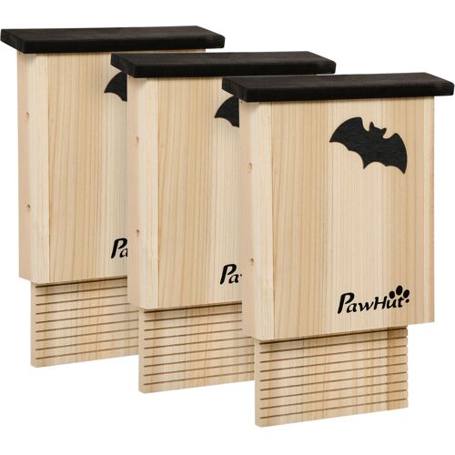 PawHut Fledermauskasten 3er-Set Nistkasten für Fledermäuse zum Aufhängen aus Tannenholz für Sommer & Winter Aosom.de