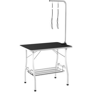 PawHut Hundepflegetisch, höhenverstellbar Trimmtisch für Hunde, klappbar Schertisch, Haustierpflegetisch mit Netzkorb, Schlingen, für Haartrocken, Haarschneiden, bis 40kg belastbar Schwarz+Weiß Aosom PawHut Hundepflegetisch, höhenverstellbar Trimmtisch für Hunde, klappbar Schertisch, Haustierpflegetisch mit Netzkorb, Schlingen, für Haartrocken, Haarschneiden, bis 40kg belastbar Schwarz+Weiß Aosom