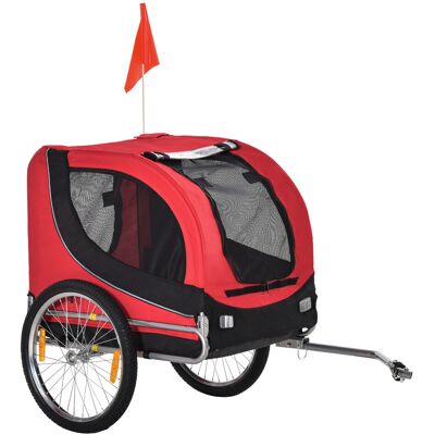 PawHut Fahrradanhänger - Rot & Schwarz - 130x73x90cm - Fahrradanhänger PawHut Fahrradanhänger - Rot & Schwarz - 130x73x90cm - Fahrradanhänger