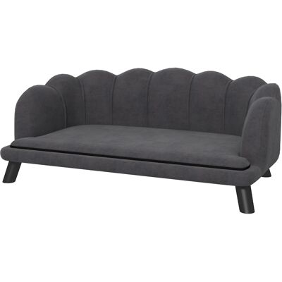 PawHut Hundesofa mit Rückenlehne & Holzbeinen - Haustiersofa - Dunkelgrau PawHut Hundesofa mit Rückenlehne & Holzbeinen - Haustiersofa - Dunkelgrau