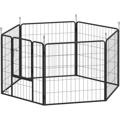 PawHut - Welpenauslauf 80 cm - Black - Steel - Dog Playpen PawHut - Welpenauslauf 80 cm - Black - Steel - Dog Playpen