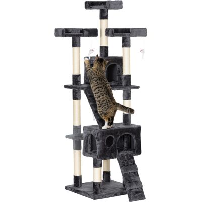 PawHut Kratzbaum - Mehrstufig Grau 50x50x170cm PawHut Kratzbaum - Mehrstufig Grau 50x50x170cm