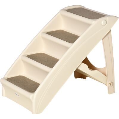 Pawhut Haustier Treppen - Klein, 4-stufig, Faltbar, Beige Pawhut Haustier Treppen - Klein, 4-stufig, Faltbar, Beige