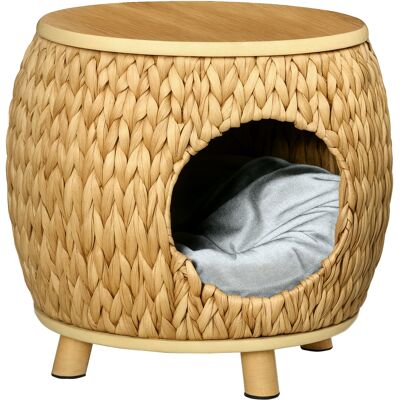 Pawhut Katzenhaus Rattan 2-in-1 mit Kissen - Haustierbett Pawhut Katzenhaus Rattan 2-in-1 mit Kissen - Haustierbett