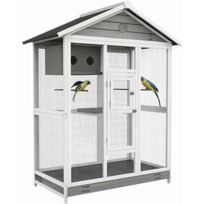PawHut Vogelkäfig, Wellensittichkäfig mit 4 Sitzstangen, ausziehbarer Bodenwanne, Vogelbauer, Vogelhaus, Tanne, 112 x 68 x 154 cm Aosom PawHut Vogelkäfig, Wellensittichkäfig mit 4 Sitzstangen, ausziehbarer Bodenwanne, Vogelbauer, Vogelhaus, Tanne, 112 x 68 x 154 cm Aosom