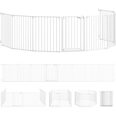 PawHut Welpenauslauf, 8-teilig Welpenlaufstall mit Tür, faltbar Hundelaufstall mit Doppelverriegelungssystem, 61x75 cm Freigehege für drinnen und draußen, für Kinder, kleine, mittelgroße Hunde, Weiß Aosom PawHut Welpenauslauf, 8-teilig Welpenlaufstall mit Tür, faltbar Hundelaufstall mit Doppelverriegelungssystem, 61x75 cm Freigehege für drinnen und draußen, für Kinder, kleine, mittelgroße Hunde, Weiß Aosom