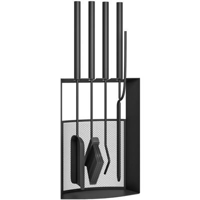 Outsunny Kaminbesteck Set 5 teilig Kaminzubehör mit Besen, Schaufel, Schürhaken Zange Ständer, Kamingarnitur, Metall, Schwarz Aosom Outsunny Kaminbesteck Set 5 teilig Kaminzubehör mit Besen, Schaufel, Schürhaken Zange Ständer, Kamingarnitur, Metall, Schwarz Aosom