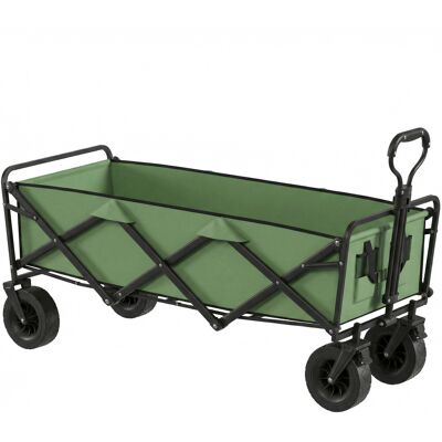 Outsunny Faltbarer Transportwagen 130L, Tragfähigkeit 250 kg, Geländegängiger Gartenwagen mit Rädern, verstellbarem Griff und Transporttasche für Strand, Camping, Garten, grün Aosom Outsunny Faltbarer Transportwagen 130L, Tragfähigkeit 250 kg, Geländegängiger Gartenwagen mit Rädern, verstellbarem Griff und Transporttasche für Strand, Camping, Garten, grün Aosom