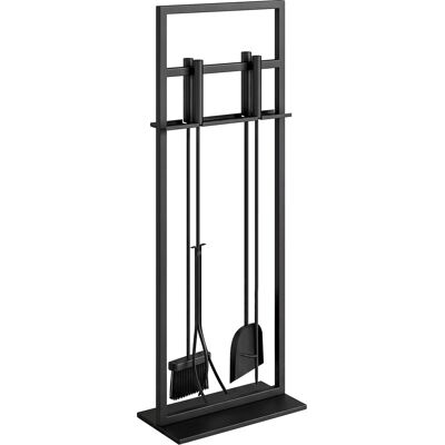 Outsunny 5-teiliges Kaminbesteck-Set, Metall-Kaminzubehör mit Bürste, Schaufel, 1 Paar Zangen, Schürhaken und Ständer, 28x15x76 cm, Schwarz Aosom Outsunny 5-teiliges Kaminbesteck-Set, Metall-Kaminzubehör mit Bürste, Schaufel, 1 Paar Zangen, Schürhaken und Ständer, 28x15x76 cm, Schwarz Aosom