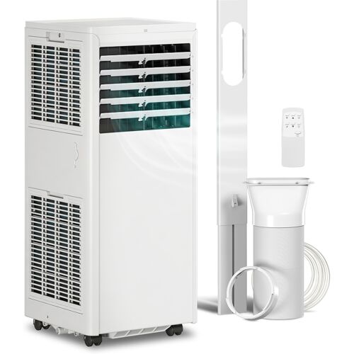 HOMCOM Tragbare Klimaanlage 5000 BTU/H, 550 W 4-in-1 Klimagerät, Klasse A, Kühlen, Entfeuchten, Ventilator, Schlafmodus, Fernbedienung, 24H Timer, Abdeckung 12m² Aosom