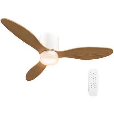 HOMCOM Deckenventilator mit Licht und Fernbedienung 50 W, leiser und umkehrbarer Deckenventilator 115 cm mit 3 Flügeln 6 Geschwindigkeiten Timer einstellbare Helligkeit, für Schlafzimmer Wohnzimmer, Natur Aosom HOMCOM Deckenventilator mit Licht und Fernbedienung 50 W, leiser und umkehrbarer Deckenventilator 115 cm mit 3 Flügeln 6 Geschwindigkeiten Timer einstellbare Helligkeit, für Schlafzimmer Wohnzimmer, Natur Aosom