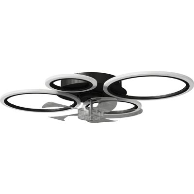 HOMCOM LED Deckenleuchte mit Ventilator, Leise Deckenventilator mit Beleuchtung, 77 cm mit Fernbedienung, 6 Geschwindigkeiten, 3 Farbtemperaturen, DC Motor, Timer für Wohnzimmer, Schwarz Aosom HOMCOM LED Deckenleuchte mit Ventilator, Leise Deckenventilator mit Beleuchtung, 77 cm mit Fernbedienung, 6 Geschwindigkeiten, 3 Farbtemperaturen, DC Motor, Timer für Wohnzimmer, Schwarz Aosom
