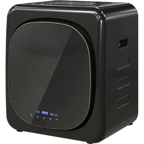 HOMCOM Mini Wäschetrockner mit 6 Programm LED-Touchscreen 4 kg bis zu 60℃, 800W Freistehend Wandmontierbar Ablufttrockner mit Überhitzungsschutz Ablufttrockner für Kleidung Schwarz Aosom