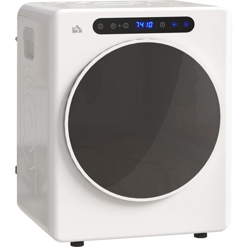 HOMCOM Mini Ablufttrockner 4 kg Wäschetrockner mit Desinfektion, 6 Programmen, 1000W Trockner mit Touch-Screen, 3 Temperaturen und Timer, für Wohnmobile, Haus, Weiß Aosom