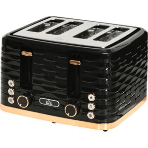 HOMCOM Toaster 4 Scheiben mit Brötchenaufsatz, 7 Stufen, Auftaufunktion, Liftfunktion, Krümelschublade 1860 W Schwarz Aosom HOMCOM Toaster 4 Scheiben mit Brötchenaufsatz, 7 Stufen, Auftaufunktion, Liftfunktion, Krümelschublade 1860 W Schwarz Aosom