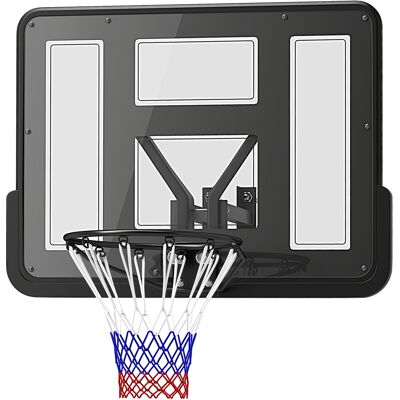 SPORTNOW Basketballkorb mit Rückwand für Outdoor & Indoor, Basketballbrett mit Ø45 cm Stahlkorb und Netz, Wandmontage, Basketball Board für Erwachsene, Schwarz Aosom SPORTNOW Basketballkorb mit Rückwand für Outdoor & Indoor, Basketballbrett mit Ø45 cm Stahlkorb und Netz, Wandmontage, Basketball Board für Erwachsene, Schwarz Aosom