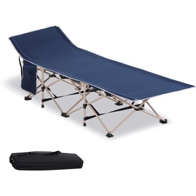 Outsunny Tragbares Campingbett - Stahlrahmen, Blau, 190x68x52cm Outsunny Tragbares Campingbett - Stahlrahmen, Blau, 190x68x52cm