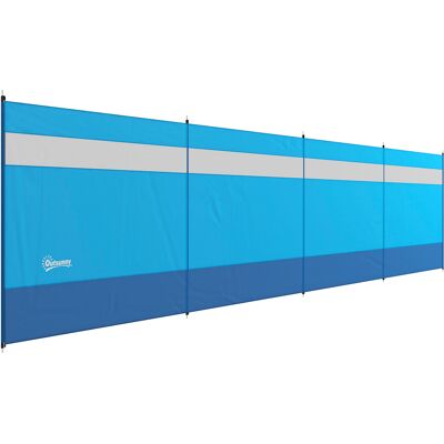 Outsunny Camping Windschutz 4 Paneele Sichtschutz mit Sichtfenster, 725 x 140 cm, Blau, inklusive Tragetasche für Strand & Camping Aosom.de Outsunny Camping Windschutz 4 Paneele Sichtschutz mit Sichtfenster, 725 x 140 cm, Blau, inklusive Tragetasche für Strand & Camping Aosom.de