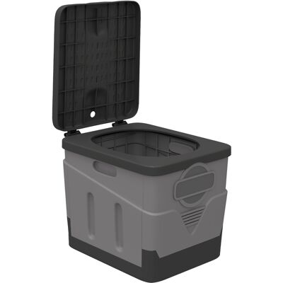 Outsunny Tragbare Toilette, PP-Camping-WC mit 12 Packungen Gerinnungsmittel und 12 Beuteln, Belastbarkeit 100 kg, klappbares Camping-WC für Outdoor, Camping, Wandern, 34x29x30 cm, Dunkelgrau Aosom Outsunny Tragbare Toilette, PP-Camping-WC mit 12 Packungen Gerinnungsmittel und 12 Beuteln, Belastbarkeit 100 kg, klappbares Camping-WC für Outdoor, Camping, Wandern, 34x29x30 cm, Dunkelgrau Aosom