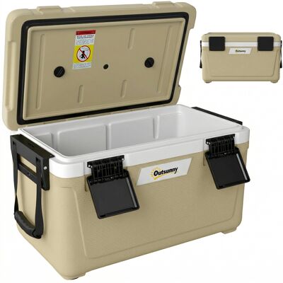 Outsunny Kühlbox 42,6L Große Passive Thermobox bis zu 72 Std. Kühlung, mit PU-Vollschaumisolierung Ablassventil Griff, Tragbare Kühlbox aus HDPE, ohne Strom, für Camping Picknick Aosom Outsunny Kühlbox 42,6L Große Passive Thermobox bis zu 72 Std. Kühlung, mit PU-Vollschaumisolierung Ablassventil Griff, Tragbare Kühlbox aus HDPE, ohne Strom, für Camping Picknick Aosom