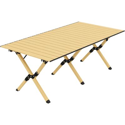 Outsunny Campingtisch 117 x 60 cm Aluminium Klapptisch mit Aufrollbare Tischplatte Holz-Optik Tragetasche, wasserdicht Camping Tisch leicht tragbar Falttisch bis 30kg für Picknick Wandern Reisen Eiche Aosom Outsunny Campingtisch 117 x 60 cm Aluminium Klapptisch mit Aufrollbare Tischplatte Holz-Optik Tragetasche, wasserdicht Camping Tisch leicht tragbar Falttisch bis 30kg für Picknick Wandern Reisen Eiche Aosom