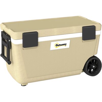 Outsunny Kühlbox 70L Große Passive Thermobox bis zu 72 Std. Kühlung, mit PU-Vollschaumisolierung Rädern Ablassventil Griff, Tragbare Kühlbox aus Kunststoff, ohne Strom, für Camping Picknick Aosom Outsunny Kühlbox 70L Große Passive Thermobox bis zu 72 Std. Kühlung, mit PU-Vollschaumisolierung Rädern Ablassventil Griff, Tragbare Kühlbox aus Kunststoff, ohne Strom, für Camping Picknick Aosom
