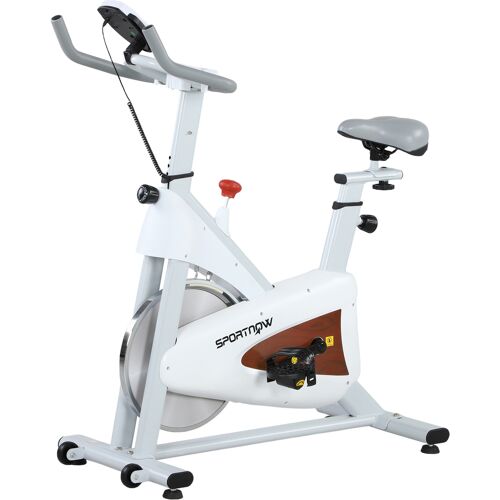 SPORTNOW Heimfahrrad, leises Standfahrrad mit einstellbarem Sitz und Widerstand, LCD-Monitor, Tabletthalter, Innenfahrrad für Cardio-Training zu Hause, weiß Aosom