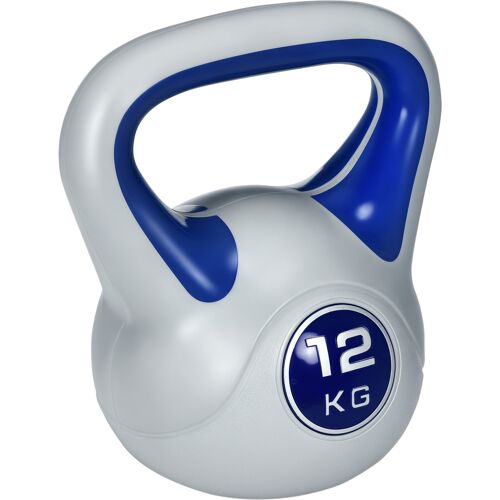 SPORTNOW Kettlebell 12 KG, bodenschonende Kugelhantel für Krafttraining & Fitness, blau, ideal für Home Workout Aosom.de