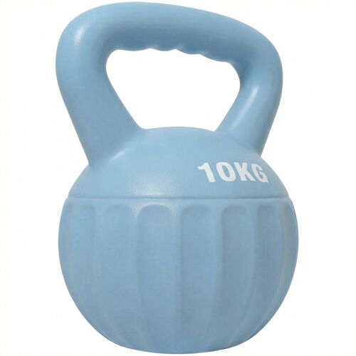 SPORTNOW Kettlebell Kugelhantel 10 kg Gewicht-Hantel mit Sand befüllt für Anfänger Zuhause Krafttraining Blau Aosom