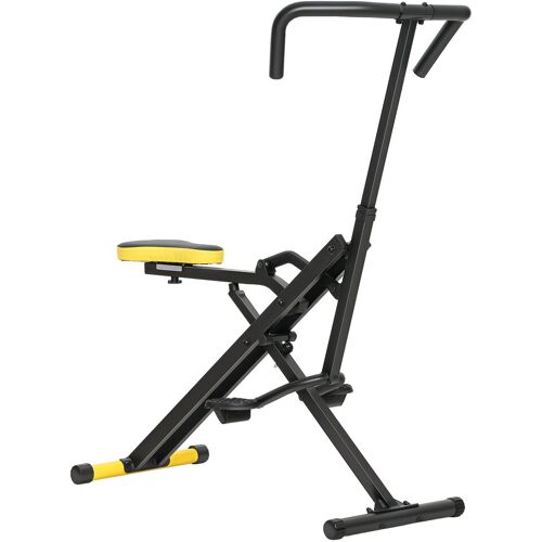 SPORTNOW Faltbare Total Crunch-Maschine mit verstellbarem Sitz, Total Power Body Crunch, Fitness-Training für Bauch, Körper, Beine, Arme, Gesäß, für Zuhause und Studio, Gelb Aosom