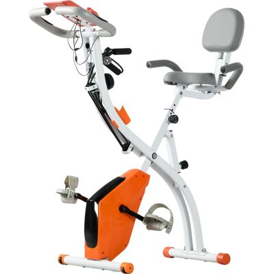 HOMCOM Klappbarer 2-in-1-Heimtrainer mit 8-stufigem einstellbarem magnetischem Widerstand, Fitnessbike mit Herzfrequenzsensor, Armbändern, LCD-Bildschirm, 2,5 kg Schwungmasse, Orange Aosom HOMCOM Klappbarer 2-in-1-Heimtrainer mit 8-stufigem einstellbarem magnetischem Widerstand, Fitnessbike mit Herzfrequenzsensor, Armbändern, LCD-Bildschirm, 2,5 kg Schwungmasse, Orange Aosom