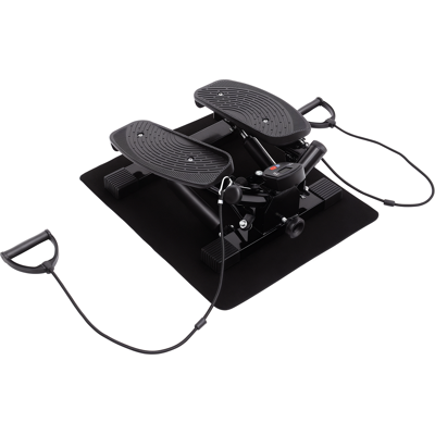 HOMCOM Mini Stepper Sidestepper Fitness Heimtrainer mit Trainingsbändern schwarz, kompakt & effektiv für Zuhause Aosom.de HOMCOM Mini Stepper Sidestepper Fitness Heimtrainer mit Trainingsbändern schwarz, kompakt & effektiv für Zuhause Aosom.de
