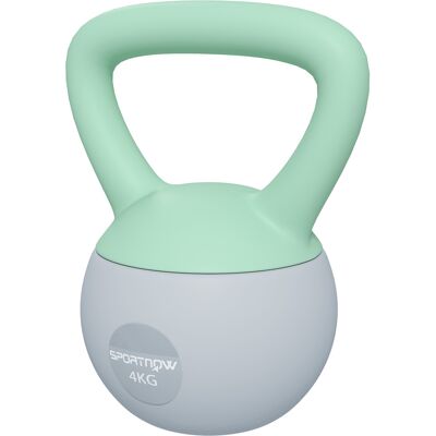 SPORTNOW Kugelhantel 4 kg Soft Kettlebell mit Metallsandfüllung und rutschfestem Griff für Bodybuilding-Training zu Hause Fitnessstudio Grün und Grau Aosom SPORTNOW Kugelhantel 4 kg Soft Kettlebell mit Metallsandfüllung und rutschfestem Griff für Bodybuilding-Training zu Hause Fitnessstudio Grün und Grau Aosom