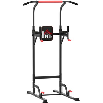 HOMCOM Power Tower höhenverstellbar Dip Station mit Klimmzugstange Saugnäpfe, Gepolsterte Kraftstation freistehend multifunktionale Kraftturm Fitness Trainingsgerät für Zuhause Home Gym Krafttraining Aosom HOMCOM Power Tower höhenverstellbar Dip Station mit Klimmzugstange Saugnäpfe, Gepolsterte Kraftstation freistehend multifunktionale Kraftturm Fitness Trainingsgerät für Zuhause Home Gym Krafttraining Aosom