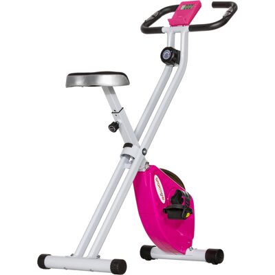 SPORTNOW Klappbarer Magnet-Heimtrainer für Zuhause mit 8-stufigem Widerstand, LCD-Display und Herzfrequenz, Rollen, verstellbarem Sattel und integriertem Halter, aus Stahl, Rosa und Weiß Aosom SPORTNOW Klappbarer Magnet-Heimtrainer für Zuhause mit 8-stufigem Widerstand, LCD-Display und Herzfrequenz, Rollen, verstellbarem Sattel und integriertem Halter, aus Stahl, Rosa und Weiß Aosom
