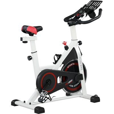 HOMCOM Heimtrainer Fahrrad Indoor Fitnessbike mit LCD-Display, verstellbarem Sitz, Rollen & Becherhalter, Stahl, weiß Aosom.de HOMCOM Heimtrainer Fahrrad Indoor Fitnessbike mit LCD-Display, verstellbarem Sitz, Rollen & Becherhalter, Stahl, weiß Aosom.de