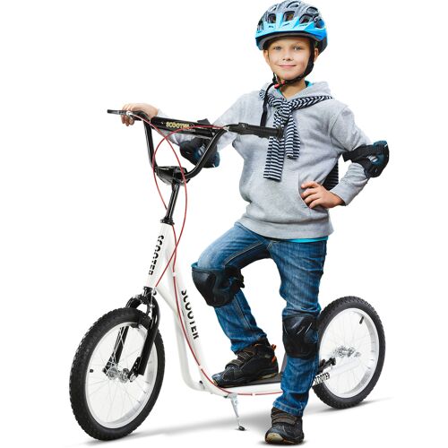 HOMCOM Kinderroller, Tretroller, Cityroller, Kickscooter, Roller Kinder, Kickboard mit Luftreifen, Handbremse, Scooter Kinder, faltbar Aosom