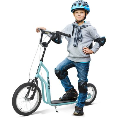 HOMCOM Scooter Roller Kinderroller ab 5 Jahren, Kickboard mit Luftreifen 16/12 Zoll, Blau, 135 x 58 x 88-94 cm Aosom HOMCOM Scooter Roller Kinderroller ab 5 Jahren, Kickboard mit Luftreifen 16/12 Zoll, Blau, 135 x 58 x 88-94 cm Aosom