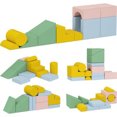 AIYAPLAY Schaumstoff Bausteine 12-tlg. Softbausteine Kinder Bausteinset mit Cord-Optik Klettern Großbausteine Schaumstoff-Kletterblöcke Bauklötze Bunt Aosom AIYAPLAY Schaumstoff Bausteine 12-tlg. Softbausteine Kinder Bausteinset mit Cord-Optik Klettern Großbausteine Schaumstoff-Kletterblöcke Bauklötze Bunt Aosom